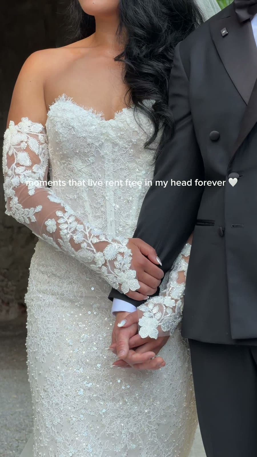 Wedding-day details held in hand