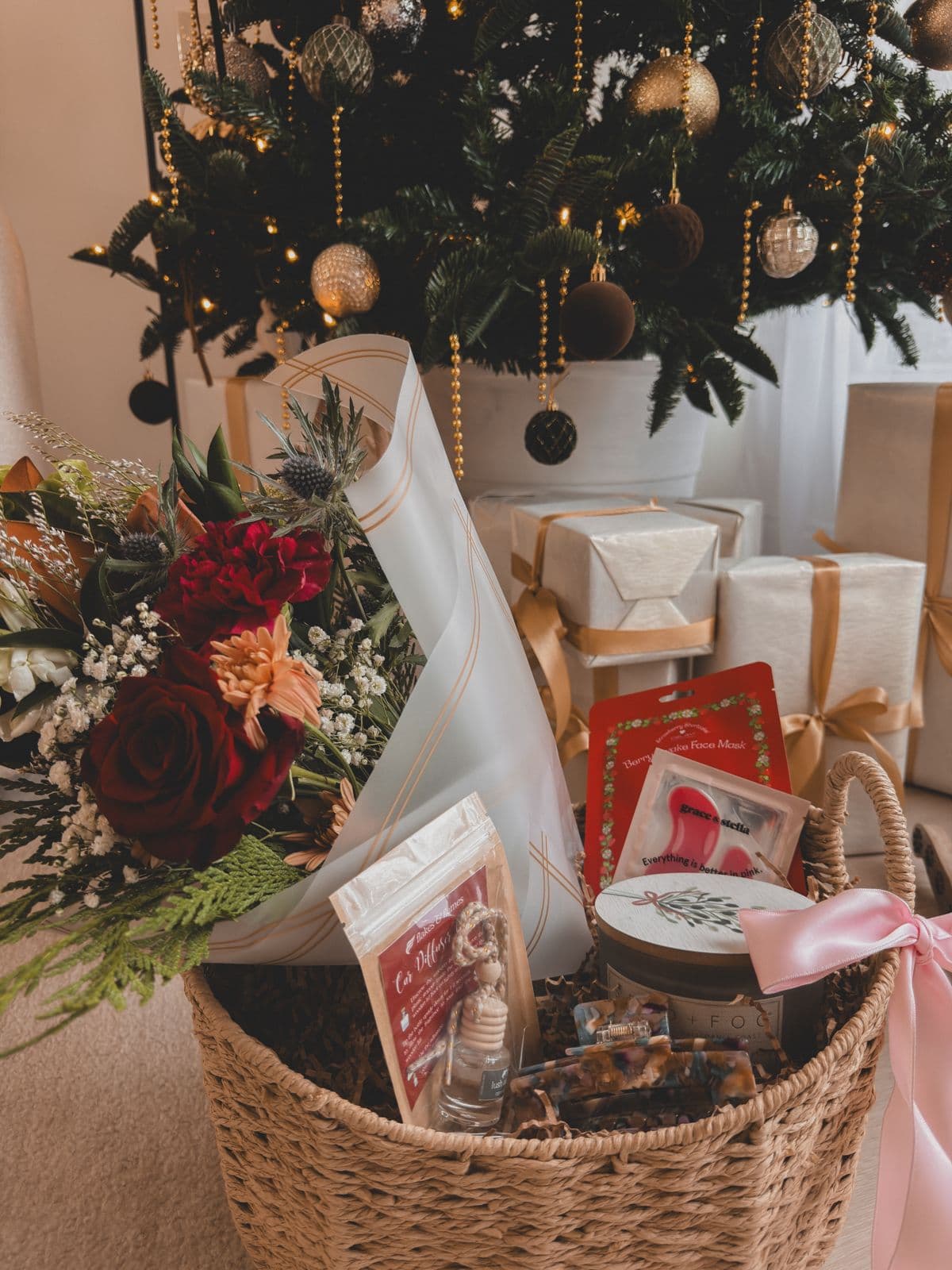 A styled client gift basket