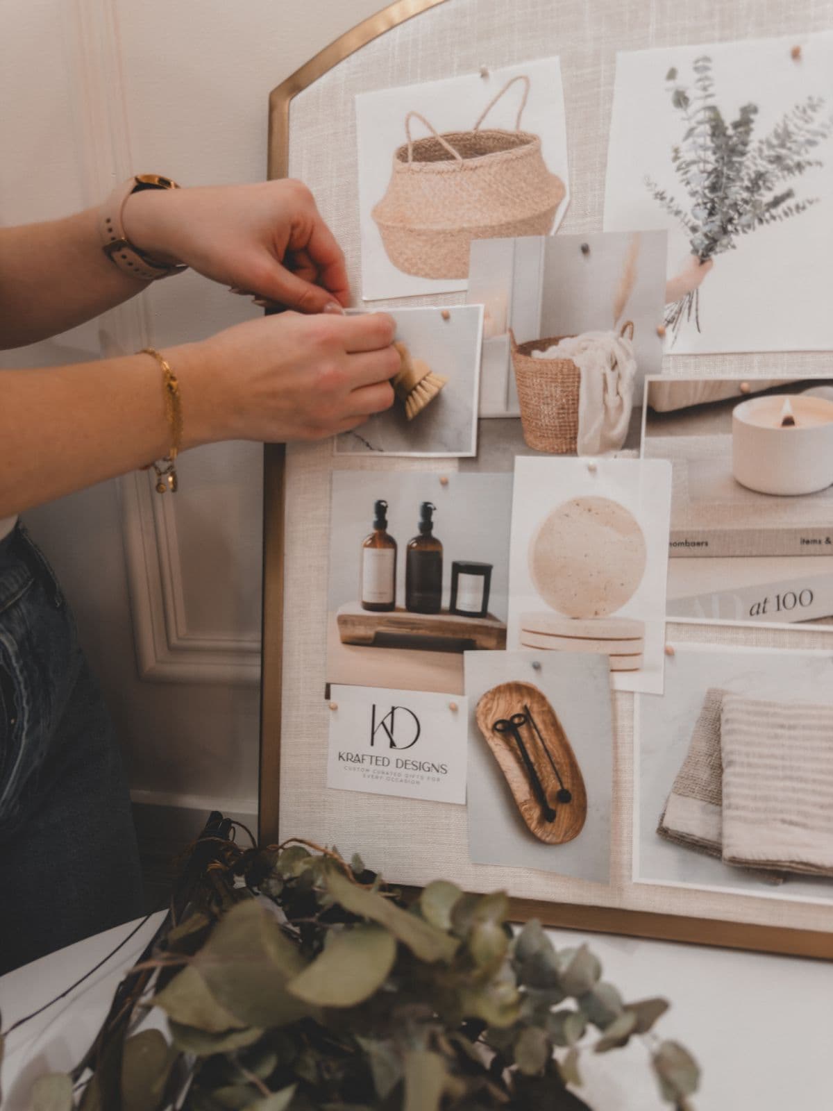 Pinning a client brand moodboard